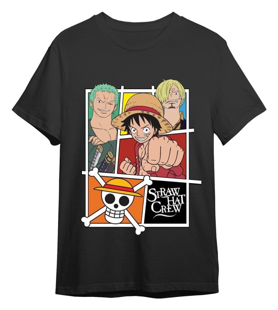 One Piece T-Shirt Straw Hat Crew Grey
