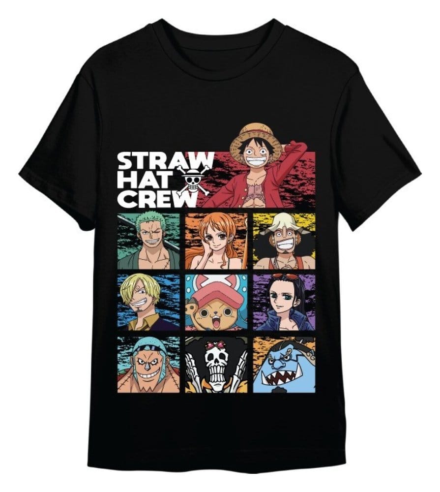 One Piece T-shirt Straw Hat Crew svart storlek S