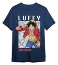 One Piece T-Shirt Monkey D. Luffy Mapa Denim