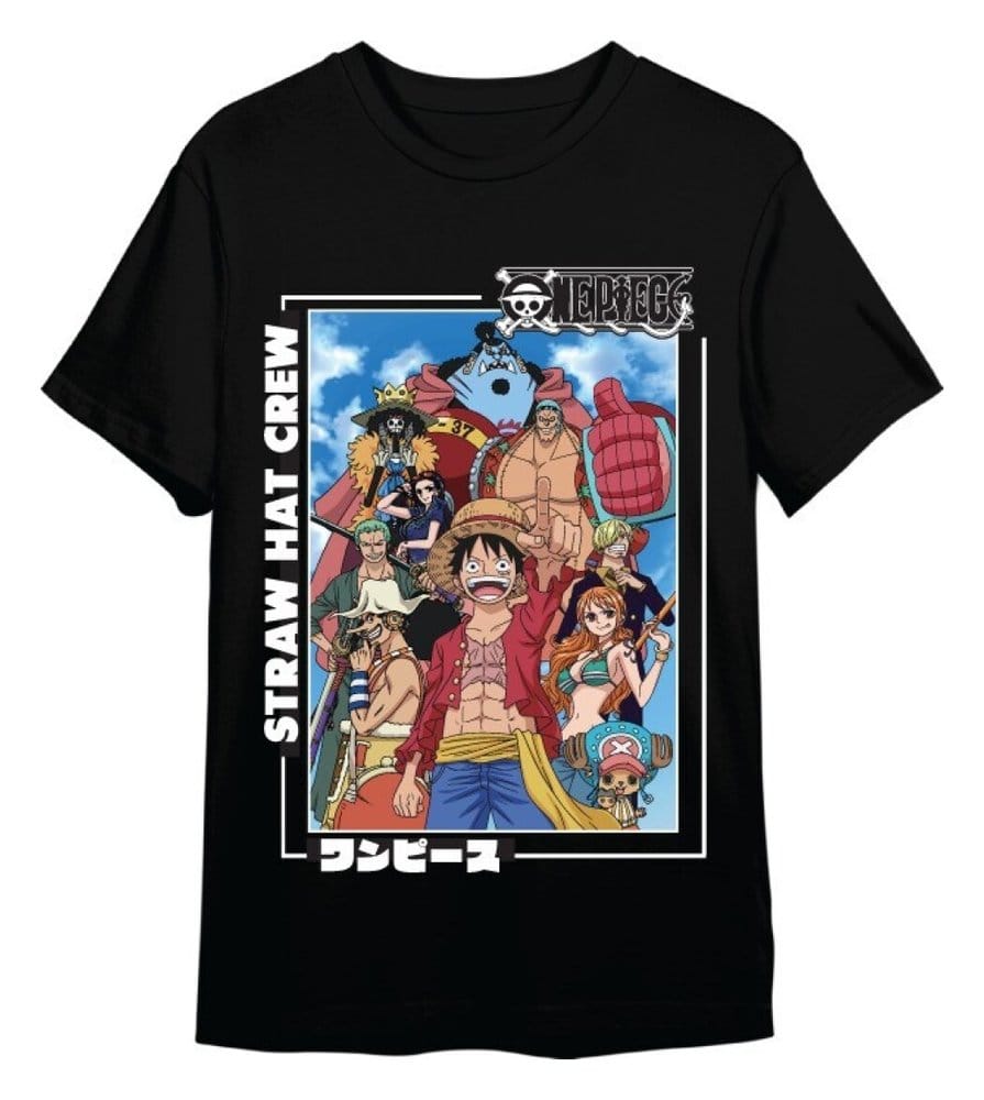 One Piece T-Shirt Straw Hat Crew Svart Storlek XXL
