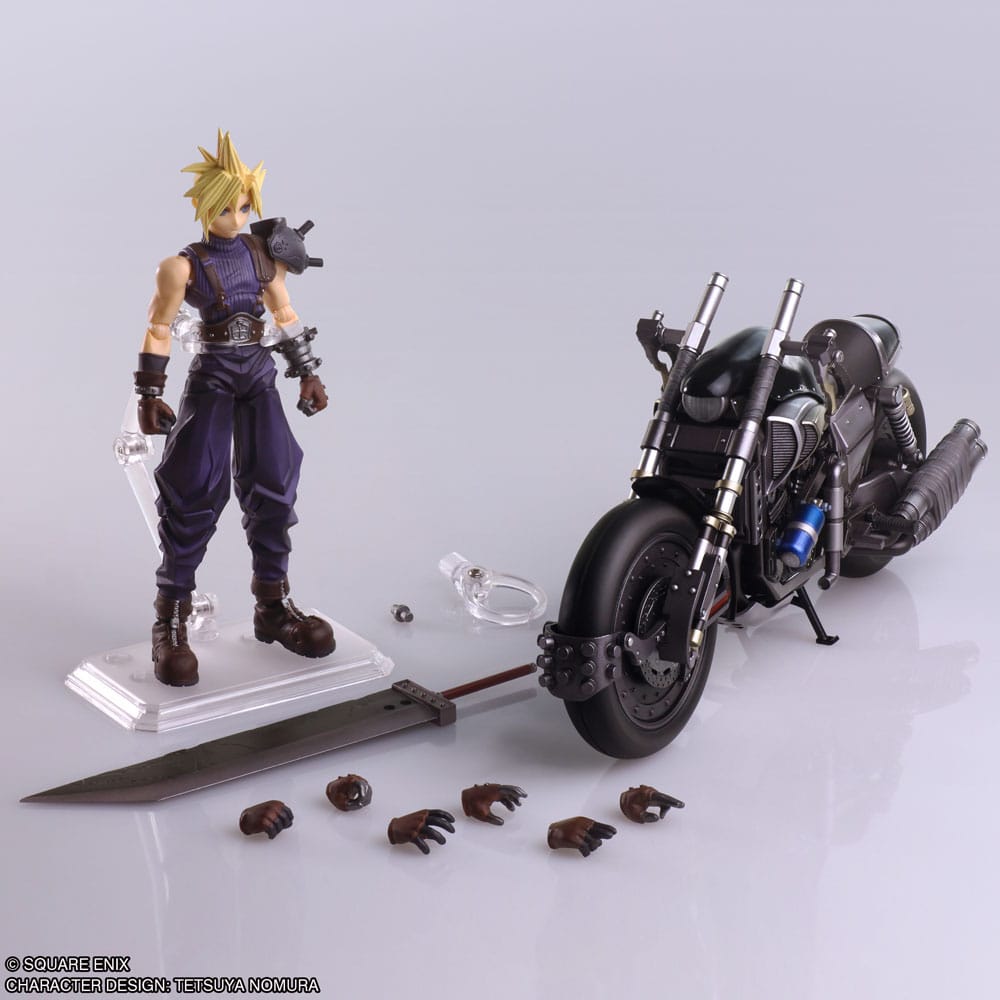 FINAL FANTASY VII BRING ARTS Action Figur - Cloud Strife & Hardy-Daytona 15 cm Square-Enix