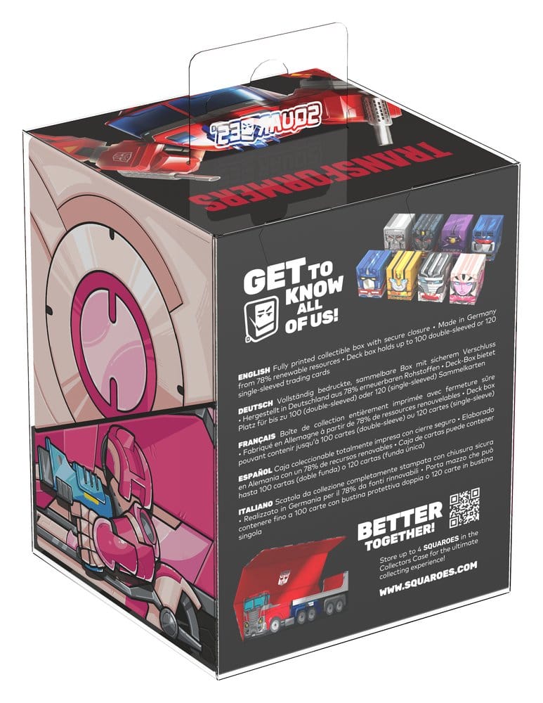 Squaroes Squaroe Transformers TR004 – Arcee – exklusivt samlarfodral för 100 kort