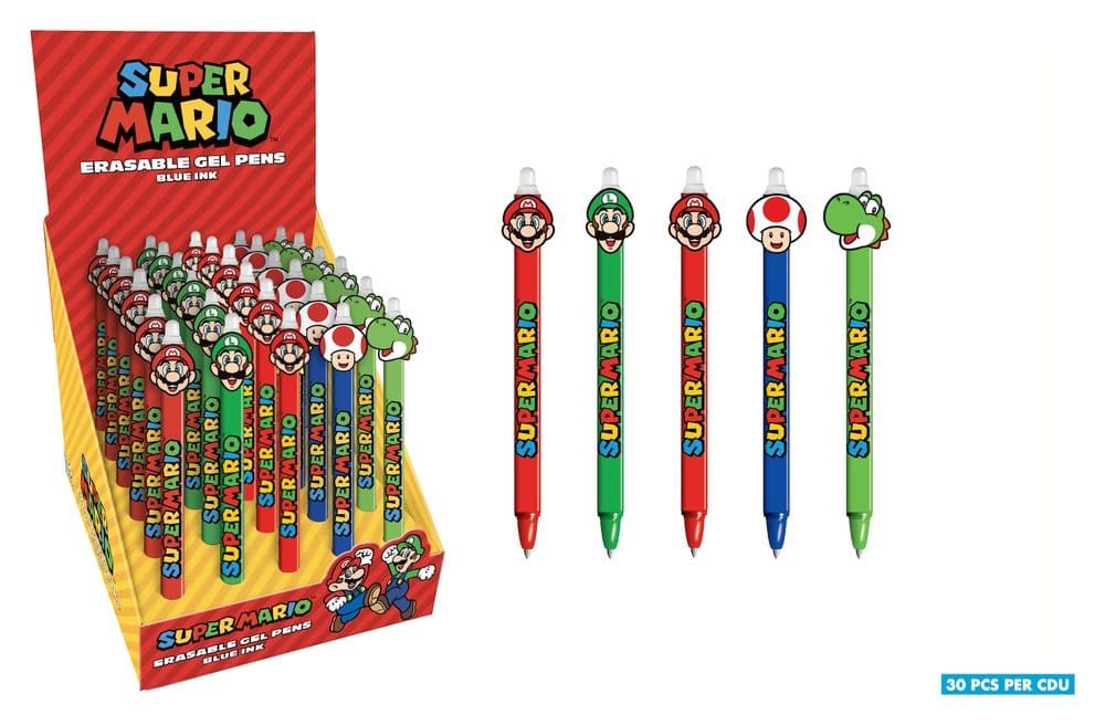 Super Mario Erasable Gel Pen Display (30 pcs)
