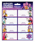 KPop Demon Hunters School Labels Hunter/X