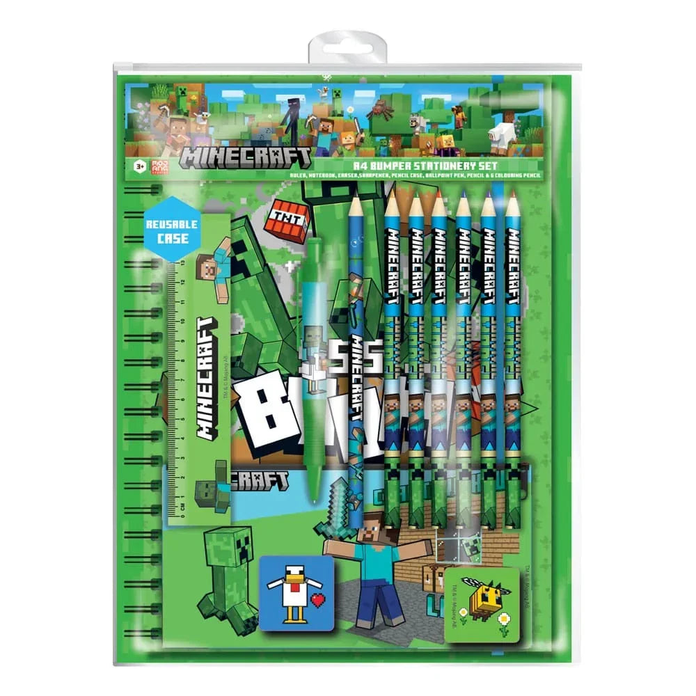 Minecraft 12-delars skrivset A4 Bumper