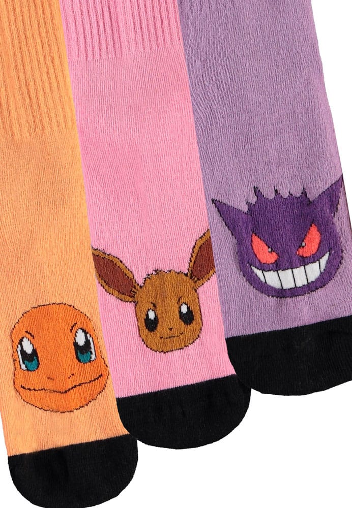Pokemon Strumpor 3-Pack Heads Colormix Storlek 35-38 Difuzed