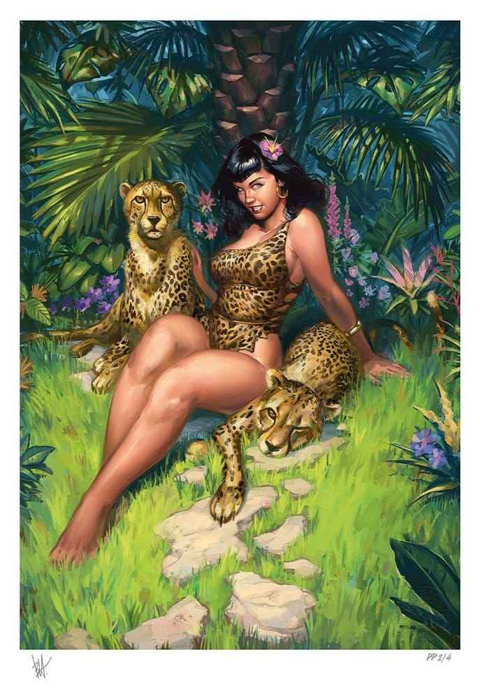 Bettie Page Fine Art-tryck Jungel Bettie 46 x 61 cm - opreamad