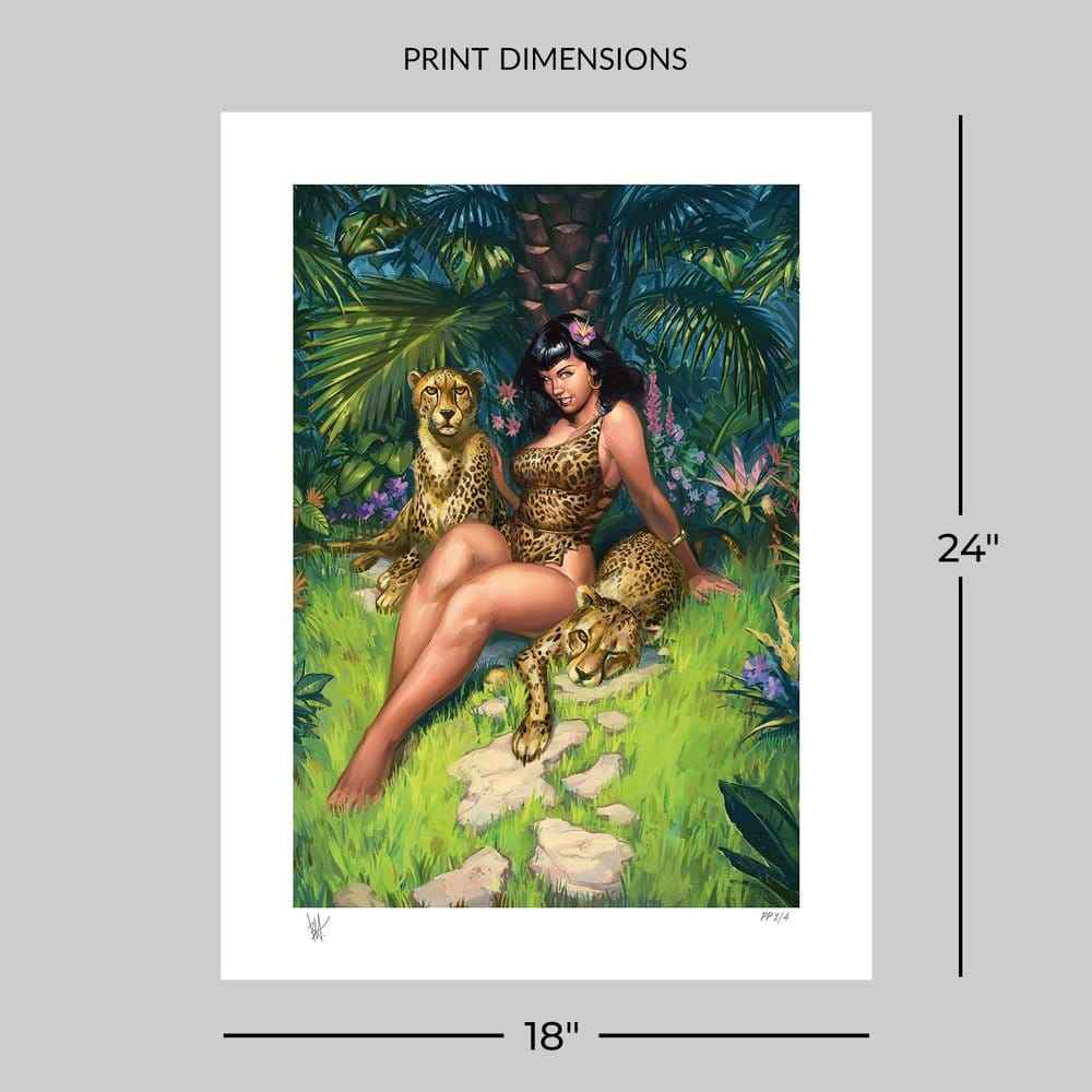 Bettie Page Fine Art-tryck Jungel Bettie 46 x 61 cm - opreamad
