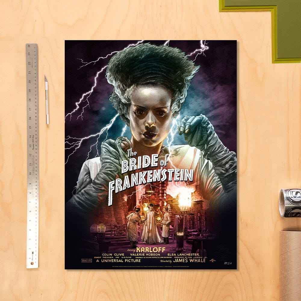 Bride of Frankenstein Konsttryck Bride of Frankenstein (Färgvariant) av Ruiz Burgos 61 x 46 cm - utan ram