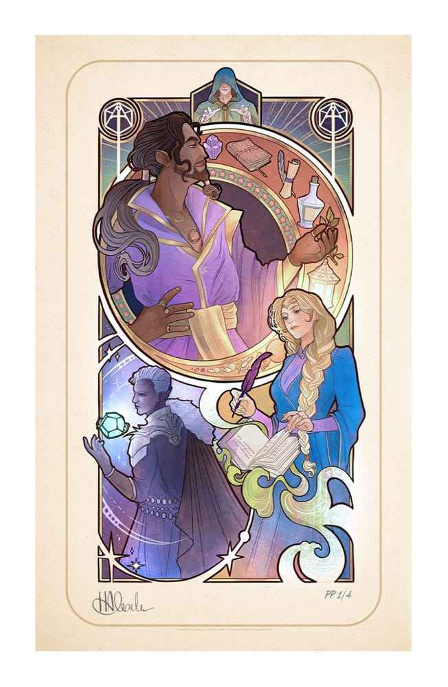 Critical Role Konsttryck Matthew Mercer: 10-årsjubileum Art Nouveau Illustrationer 46 x 28 cm - oframad