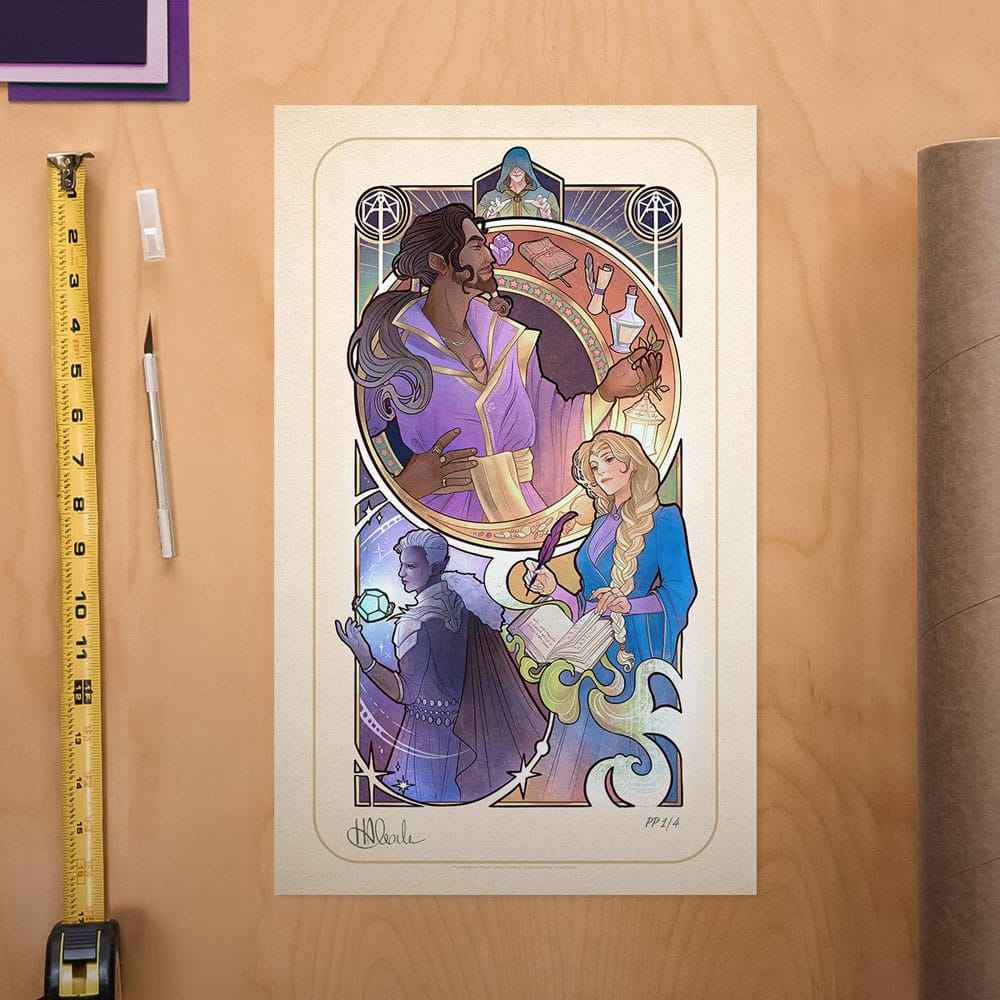 Critical Role Konsttryck Matthew Mercer: 10-årsjubileum Art Nouveau Illustrationer 46 x 28 cm - oframad