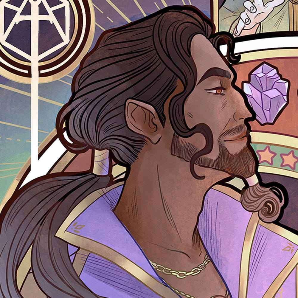 Critical Role Konsttryck Matthew Mercer: 10-årsjubileum Art Nouveau Illustrationer 46 x 28 cm - oframad
