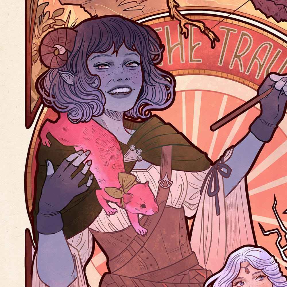 Critical Role Konsttryck Laura Bailey: 10-årsjubileum Art Nouveau Illustrationer 46 x 28 cm - utan ram