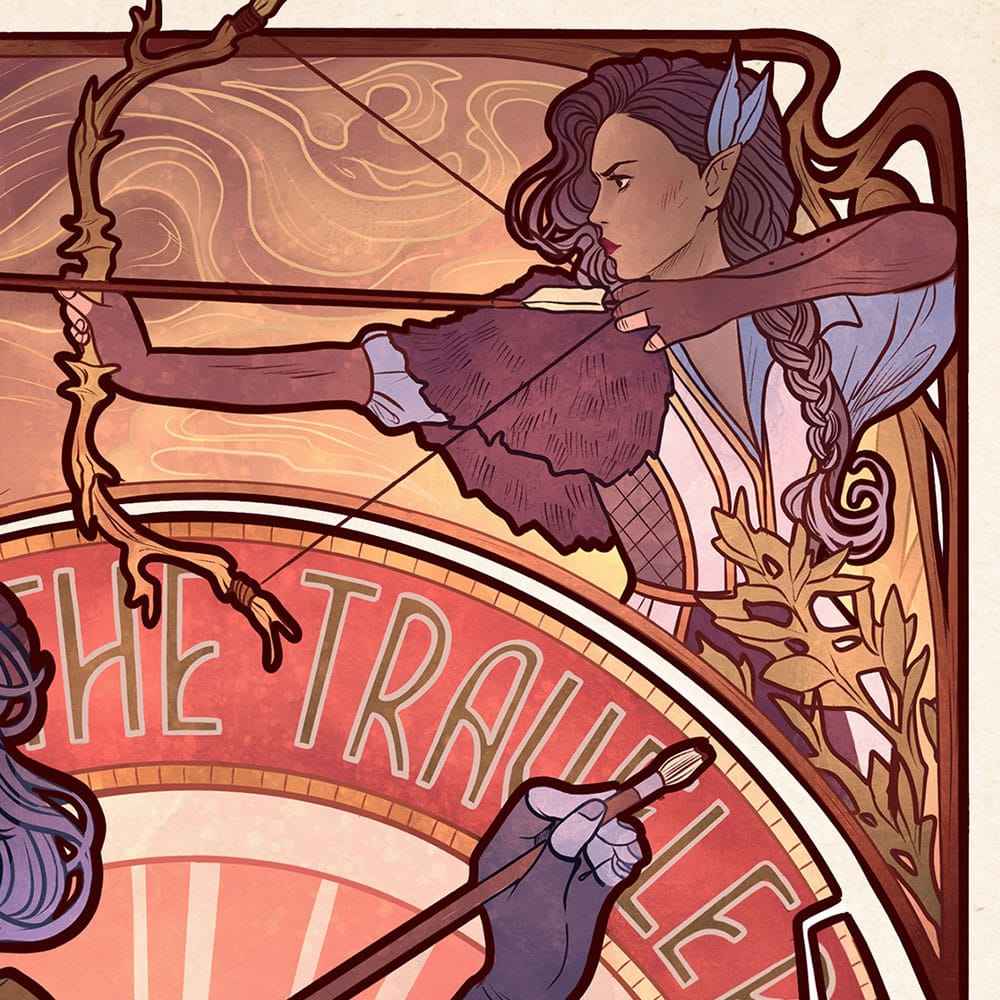 Critical Role Konsttryck Laura Bailey: 10-årsjubileum Art Nouveau Illustrationer 46 x 28 cm - utan ram