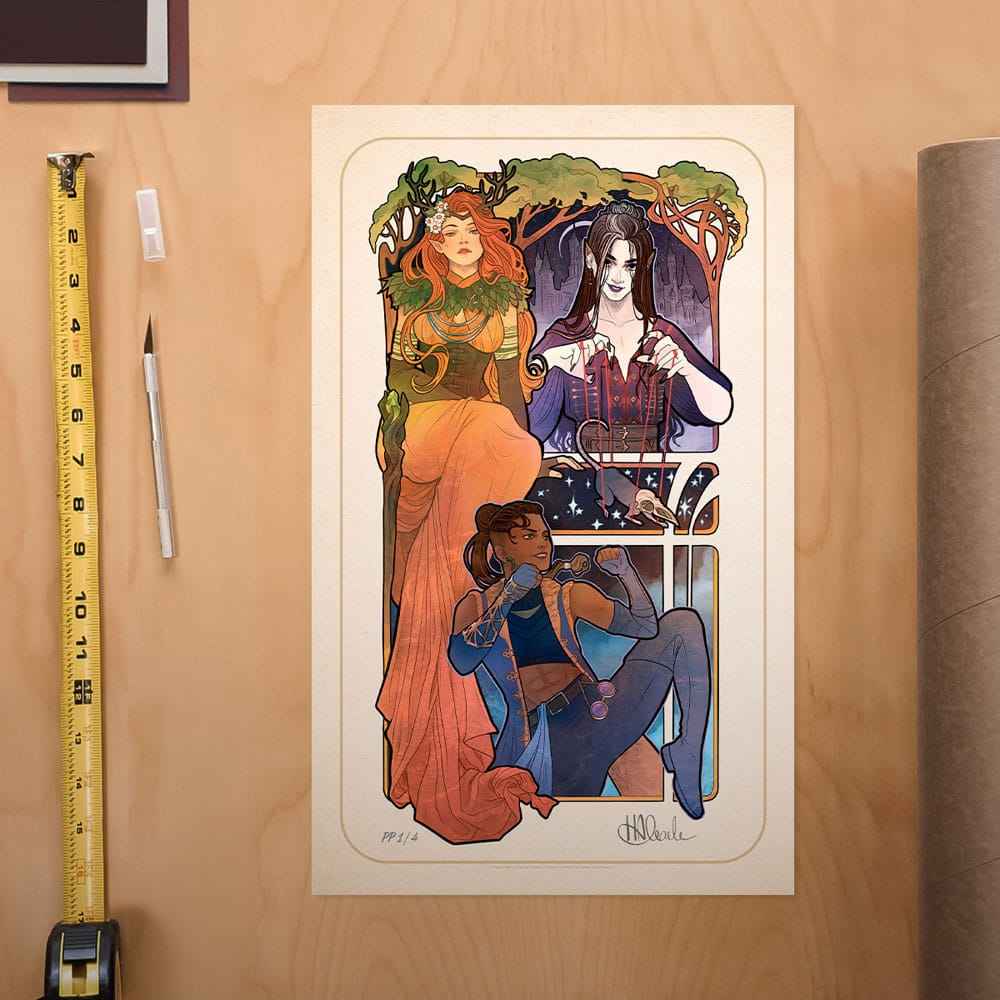 Critical Role Konsttryck Marisha Ray: 10-årsjubileumsillustrationer i Art Nouveau-stil 46 x 28 cm - oframat