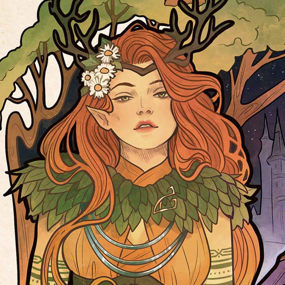 Critical Role Konsttryck Marisha Ray: 10-årsjubileumsillustrationer i Art Nouveau-stil 46 x 28 cm - oframat