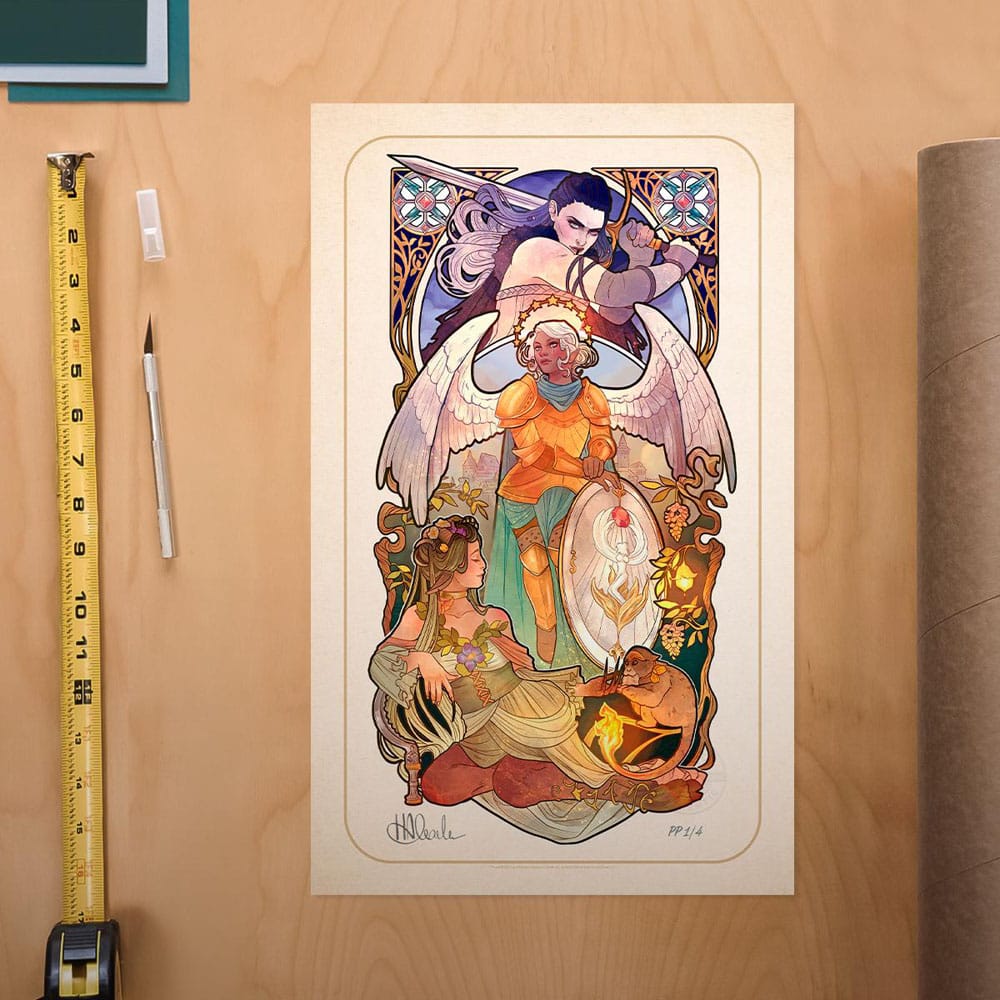 Critical Role Konsttryck Ashley Johnson: 10-årsjubileums Art Nouveau-illustrationer 46 x 28 cm - oförpackad