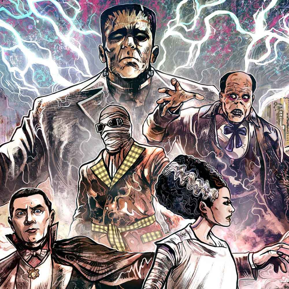 Universal Monsters Konsttryck Universal Monsters av Vincenzo Riccardi 61 x 41 cm - utan ram
