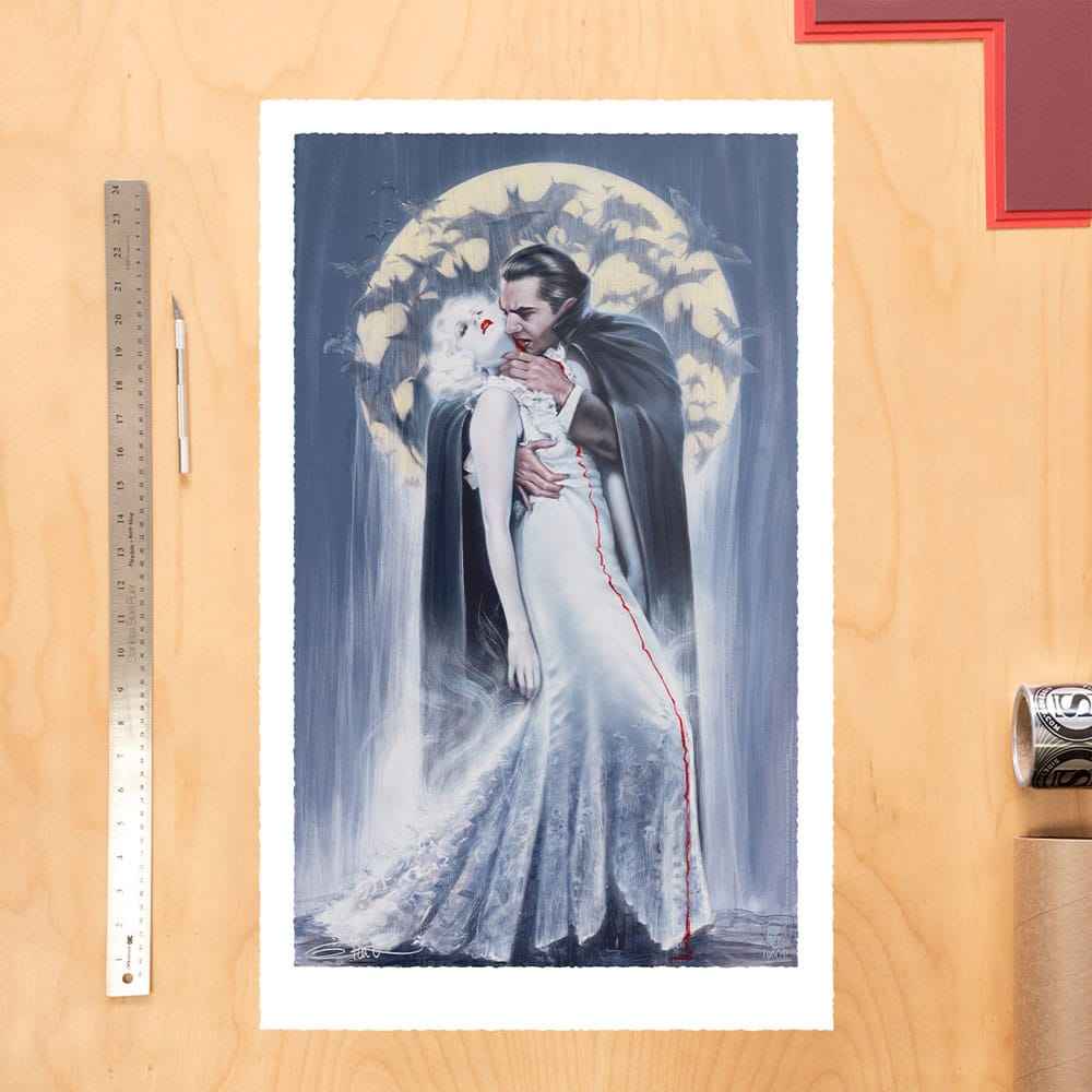 Dracula Konsttryck The Kiss av Olivia De Berardinis 70 x 43 cm - utan ram