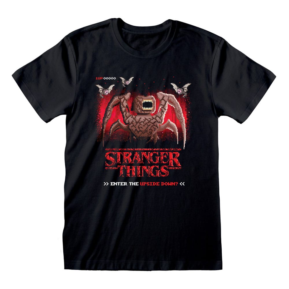 Stranger Things T-Shirt 8 Bit Upside Down Storlek S Heroes Inc