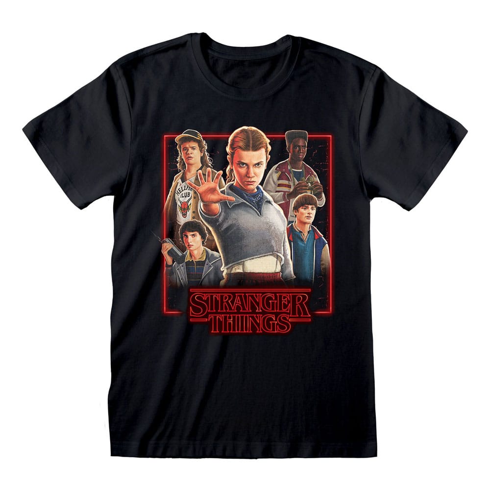Stranger Things T-Shirt med Karaktärer i Glödande Box Heroes Inc
