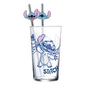 Lilo & Stitch Glasburk med Sugrör - Stitch 485 ml Stor