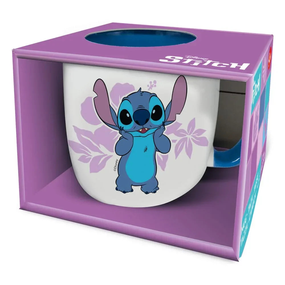 Lilo & Stitch Mug Stitch med Rosa Blommor 385 ml Stor