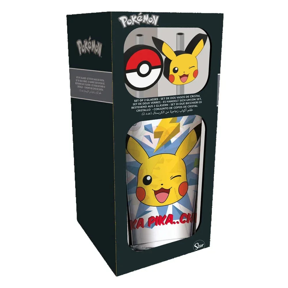 Pokémon Glas Tumbler med Sugrör Pikachu 485 ml Stor