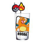 Pokémon Glas Tumbler med Sugrör Charizard 480 ml Stor