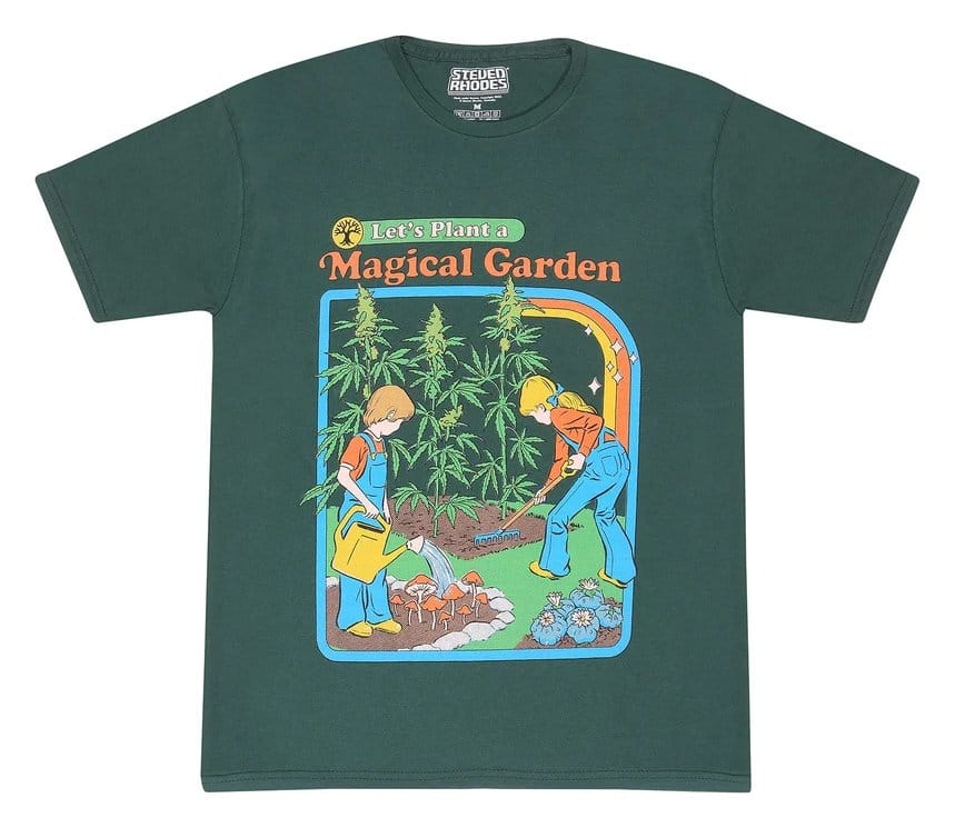 Steven Rhodes T-Shirt Let's Plant A Magical Garden Green Size S