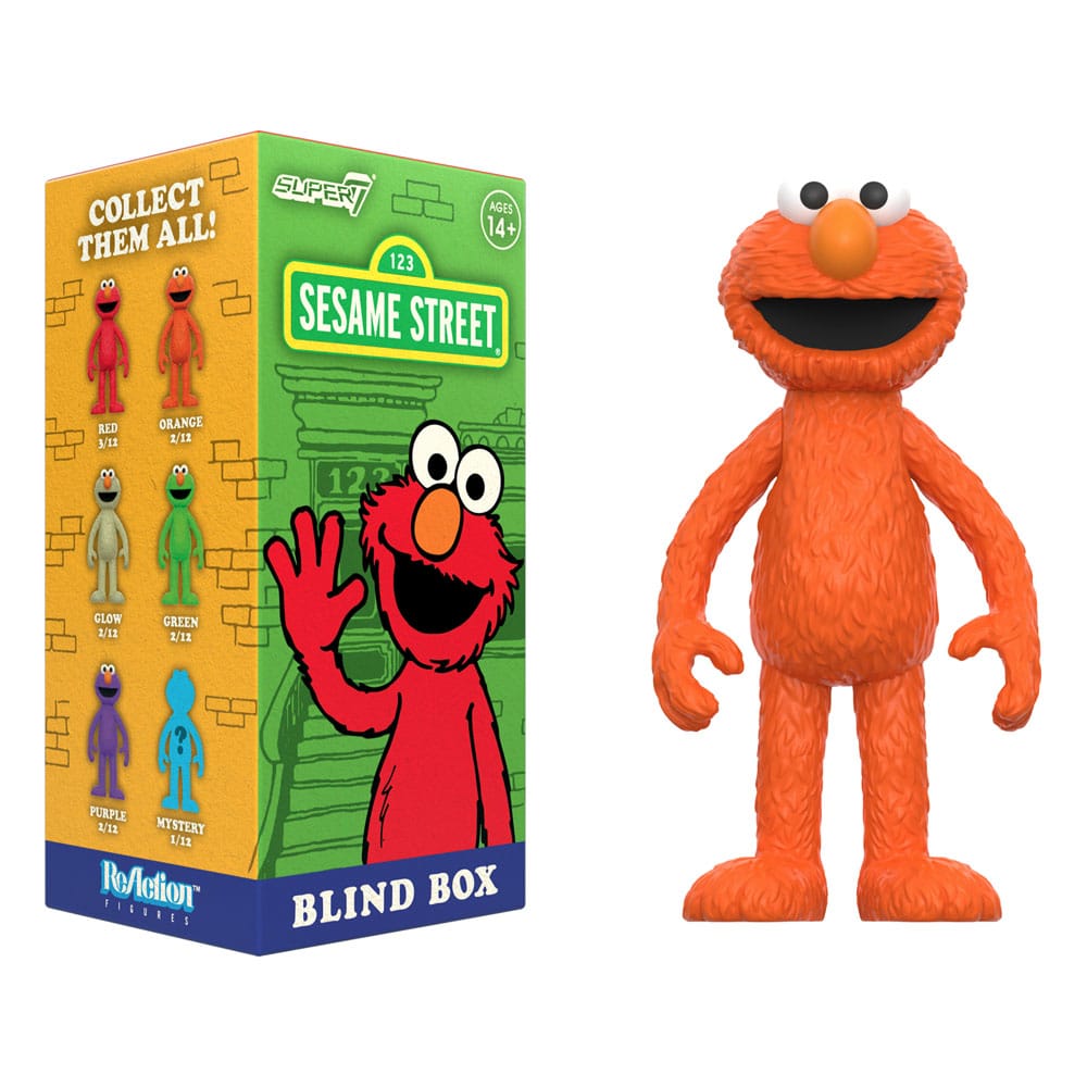 Sesame Street ReAction Actionfigur 10 cm Wave 04 Elmo Blind Box Display (12) Super7