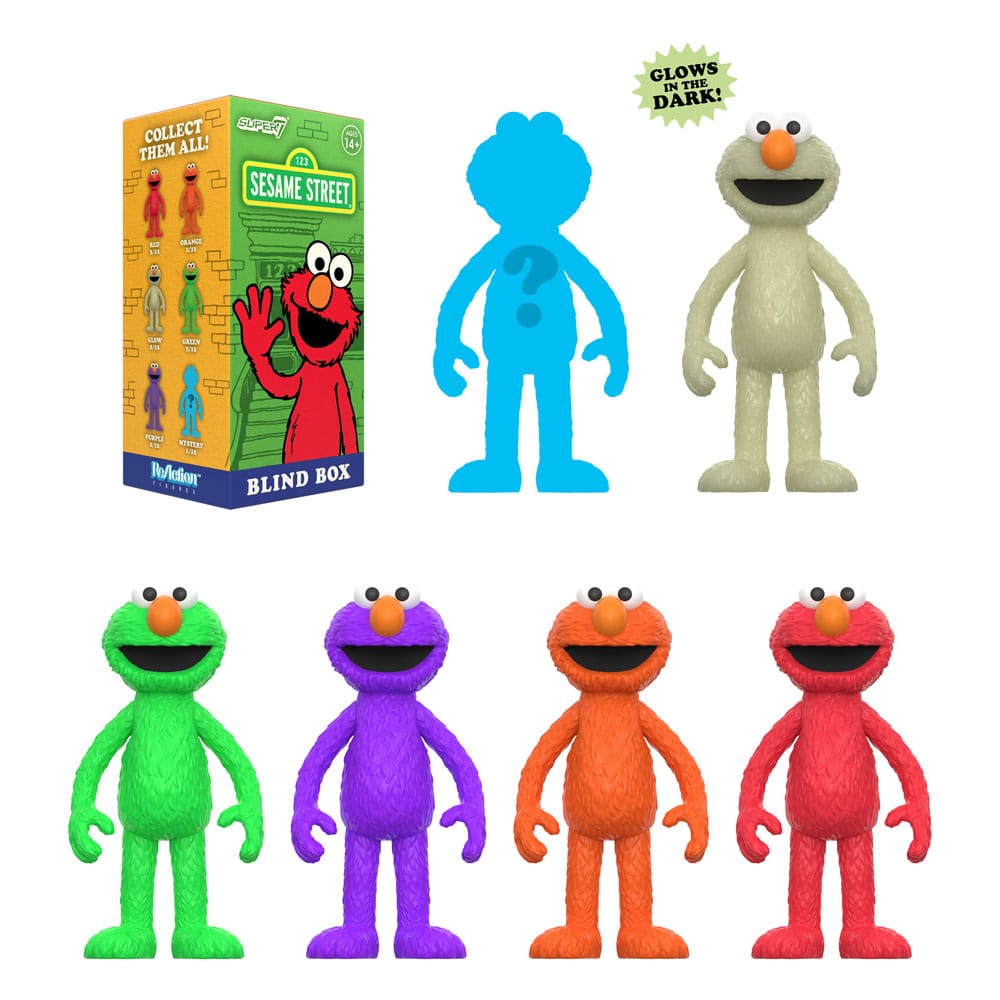 Sesame Street ReAction Actionfigur 10 cm Wave 04 Elmo Blind Box Display (12) Super7