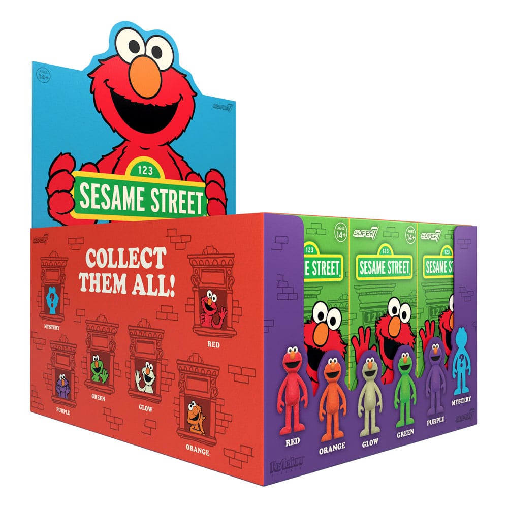 Sesame Street ReAction Actionfigur 10 cm Wave 04 Elmo Blind Box Display (12) Super7