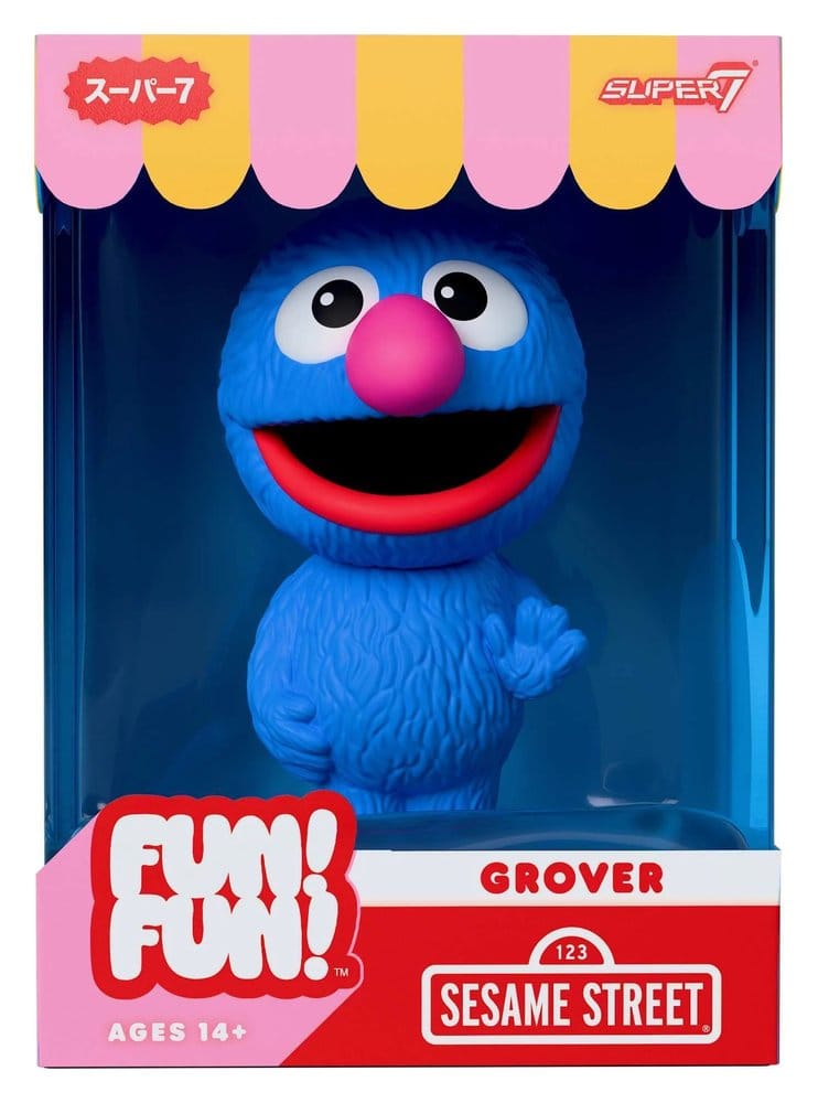 Sesame Street Rolig! Rolig! Figur i Mjuk Vinyl Våg 01 - Grover 18 cm