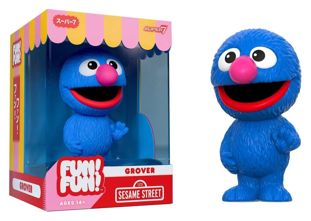 Sesame Street Rolig! Rolig! Figur i Mjuk Vinyl Våg 01 - Grover 18 cm