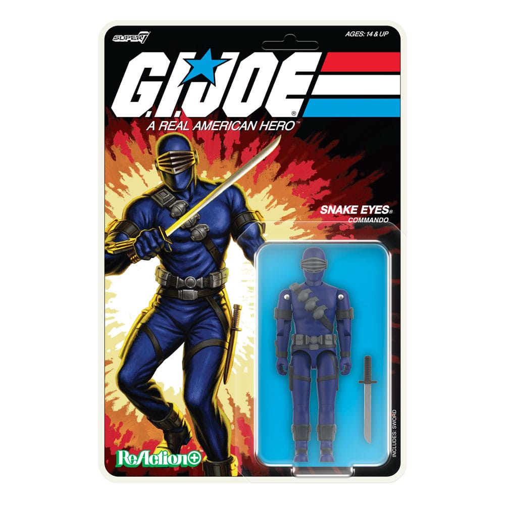 GI Joe ReAction+ Action Figur Wave 3 Snake Eyes (Cartoon) 10 cm Super7
