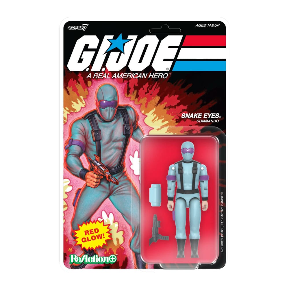 GI Joe ReAction+ Actionfigur Våg 06 Snake Eyes (Röd Glöd, Kristallgift) 10 cm Super7