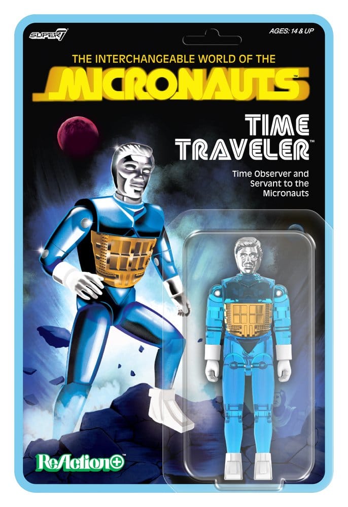 Micronauts ReAction+ Action Figur Wave 03 Time Traveler (Translucent Blue) 10 cm