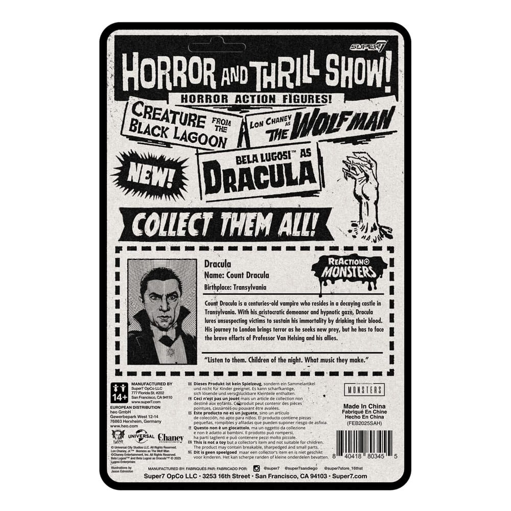 Universal Monsters ReAction+ Actionfigur Våg 1 Dracula 10 cm Super7
