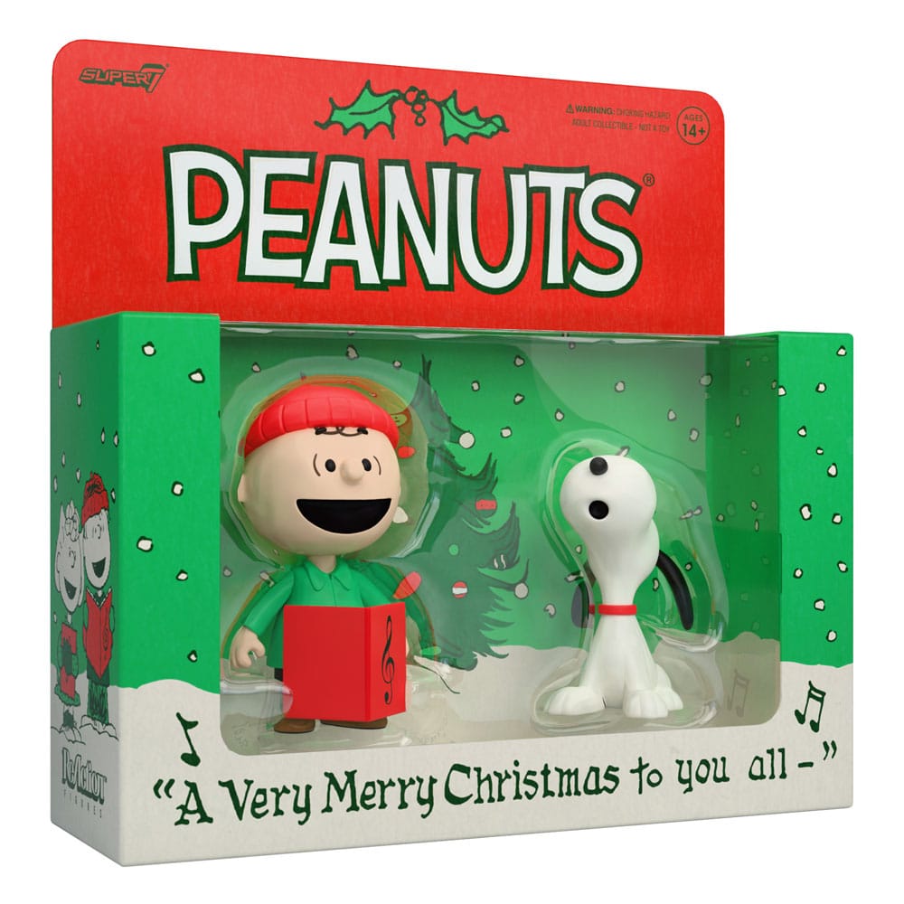 Peanuts ReAction Actionfigur 2-Pack Brown och Snoopy (Sjungande) 10 cm Super7