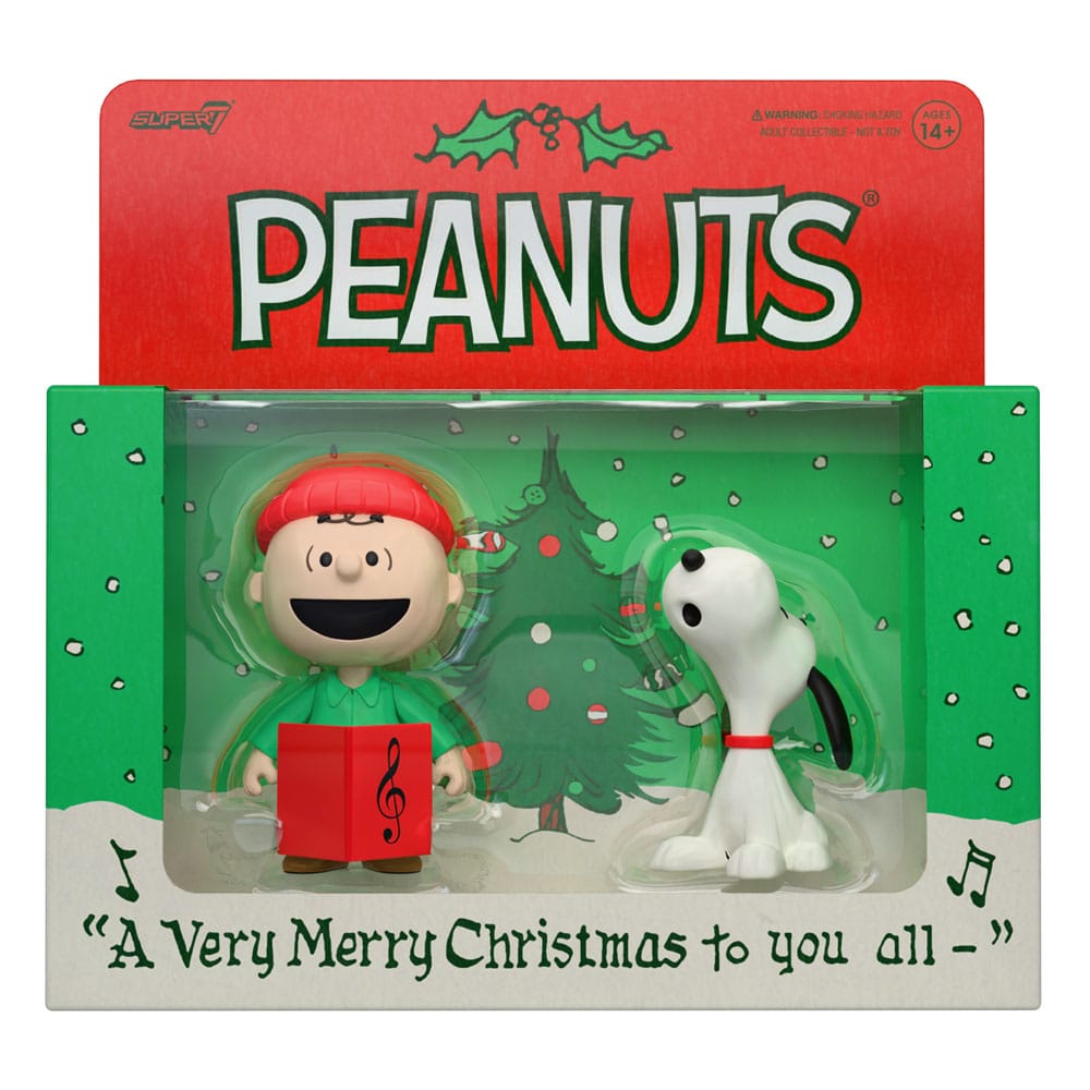 Peanuts ReAction Actionfigur 2-Pack Brown och Snoopy (Sjungande) 10 cm Super7
