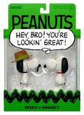 Peanuts ReAction actionfigurer 2-pack Snoopy & Spike, cirka 10 cm