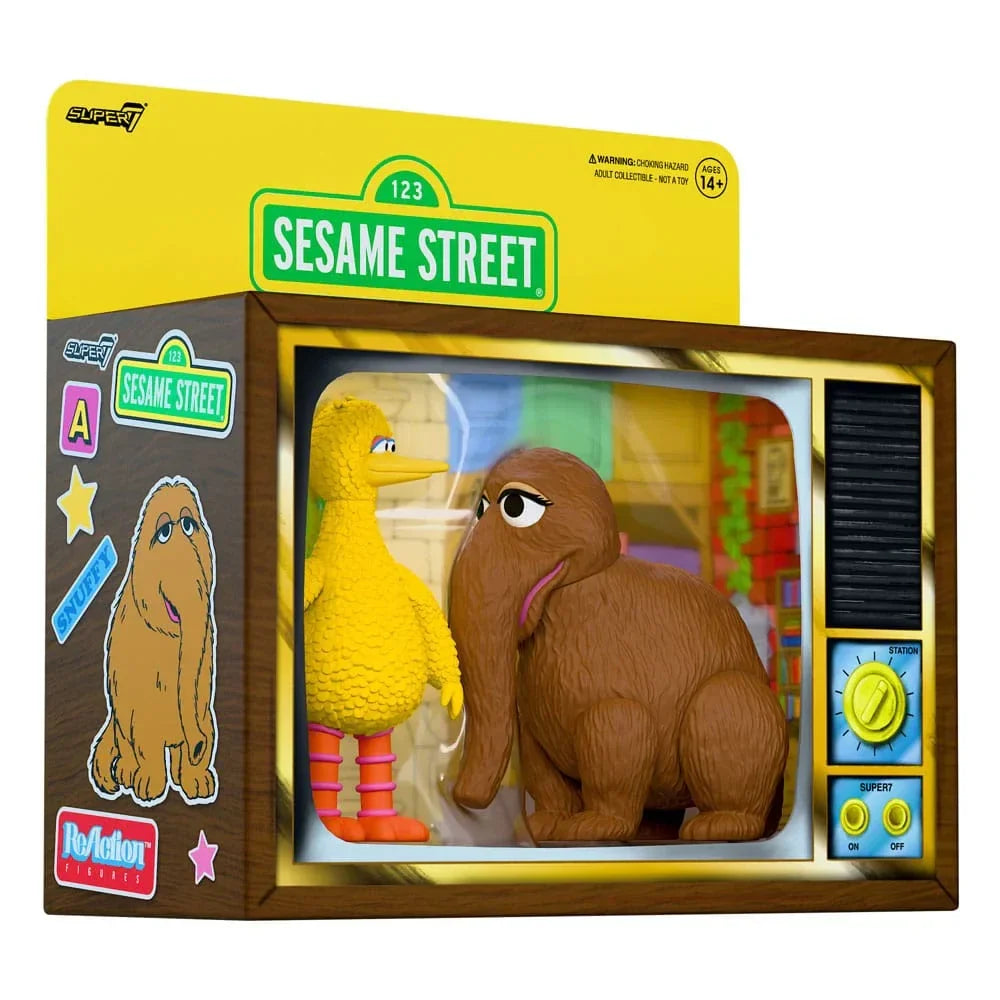 Sesame Street ReAction Figurr 2-Pack: Big Bird och Mr. Snuffleupagus 10 cm Super7