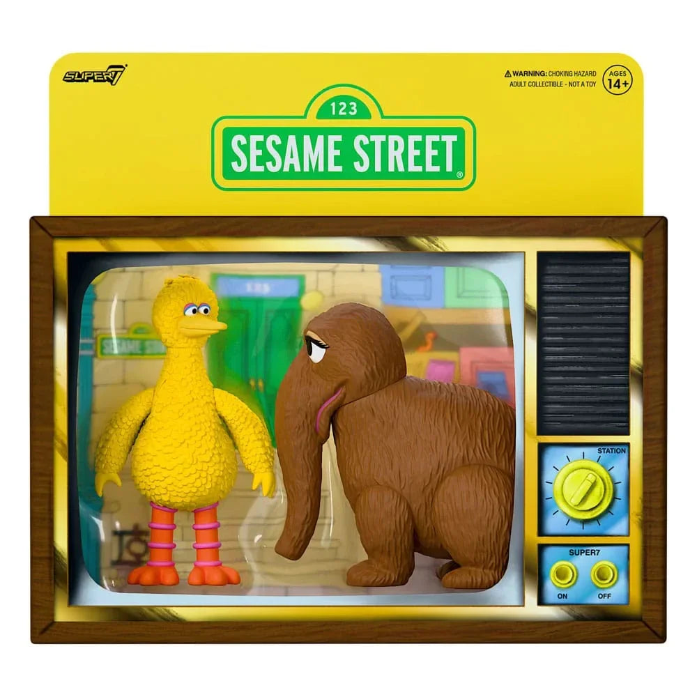 Sesame Street ReAction Figurr 2-Pack: Big Bird och Mr. Snuffleupagus 10 cm Super7