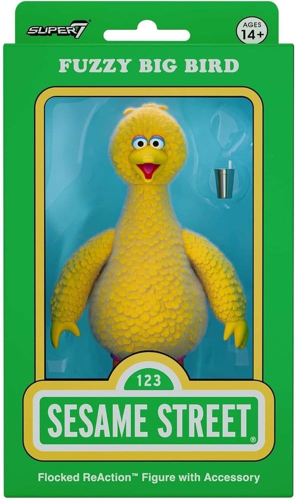 Sesame Street ReAction Action Figur Big Bird (Flocked)