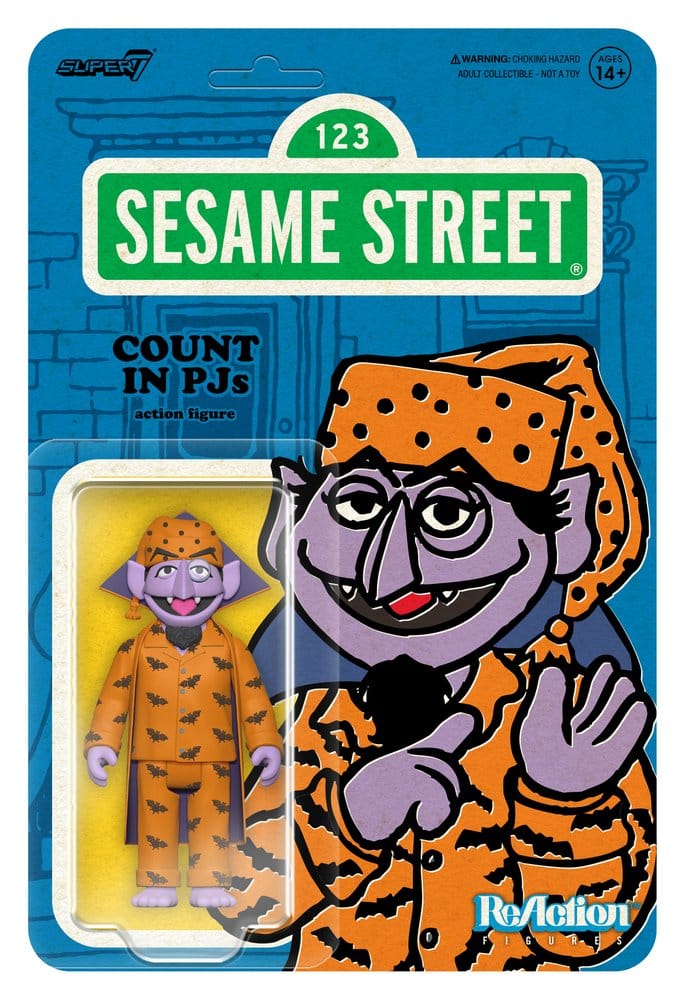 Sesame Street ReAction Action Figur Wave 06 Count Von Count (PJs) 10 cm