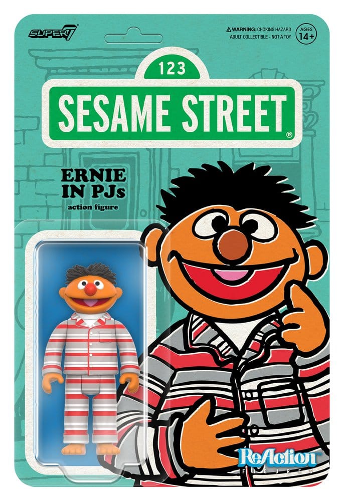 Sesame Street ReAction Action Figur Wave 06 Ernie (PJs) 10 cm