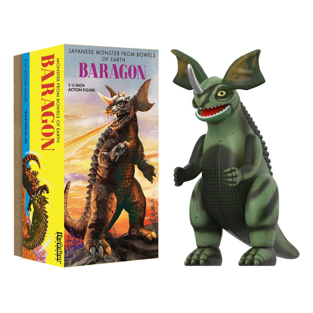 Toho ReAction Actionfigur Vågen 01 (Retro Plåt) Baragon (Marusan Plåt) 10 cm Super7