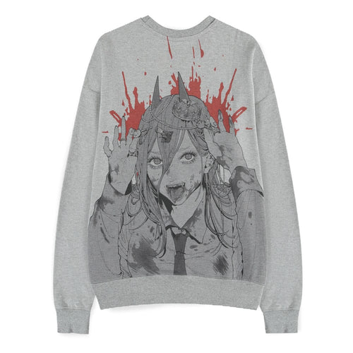 Chainsaw Man Tröja Power Grey Melange Storlek XXL