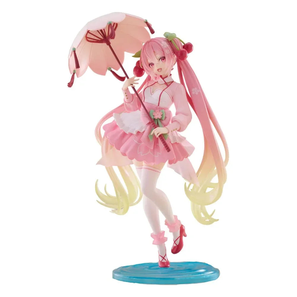 Hatsune Miku AMP PVC Figur Nytt Skriven Sakura Miku Sakura Klänning Ver. 21 cm Taito Prize